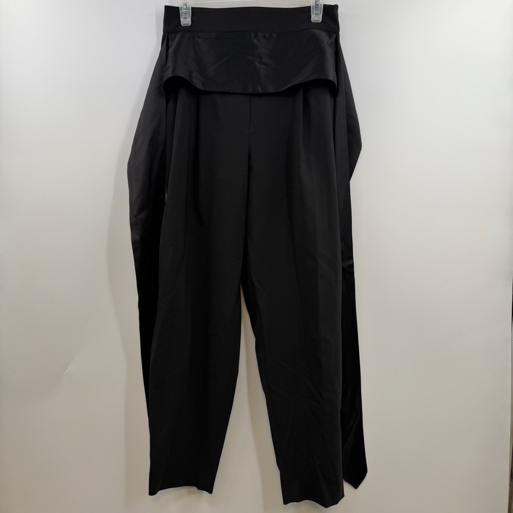 Massimo Dutti Draped Skirt Overlay Pants Black High Rise EU 40 US 8 Portugal